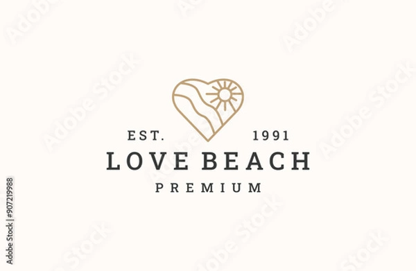 Obraz Love beach logo vector icon illustration hipster vintage retro