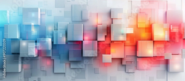 Fototapeta Futuristic business gradient background with abstract modern cubes