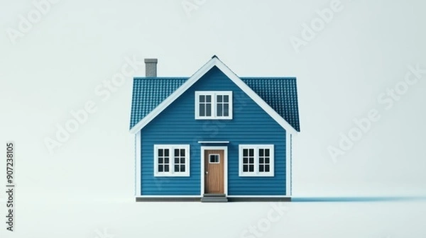 Fototapeta Blue House Model