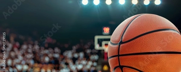 Fototapeta basketball in action, capturing the excitement and energy of a vibrant game atmosphere.