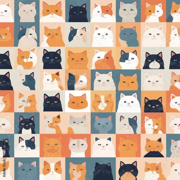 Obraz seamless pattern with cartoon animals