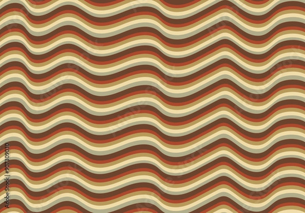 Fototapeta seamless pattern with waves retro