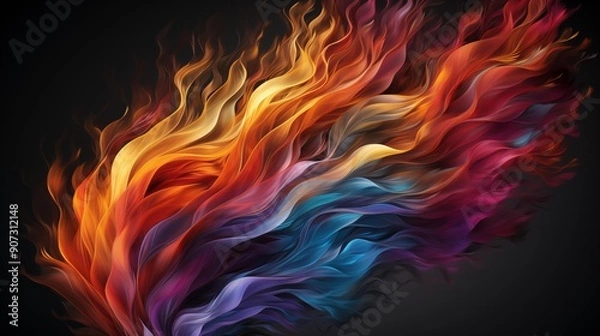 Obraz A colorful flame with a black background