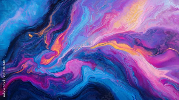 Fototapeta abstract background with waves, oil painting, swirling patterns, artistic background