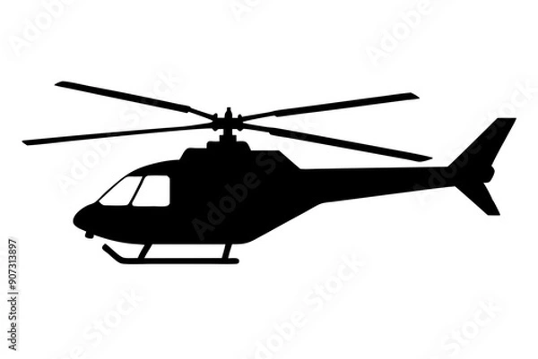 Obraz helicopter silhouette vector graphic, copter icon vector illustration
