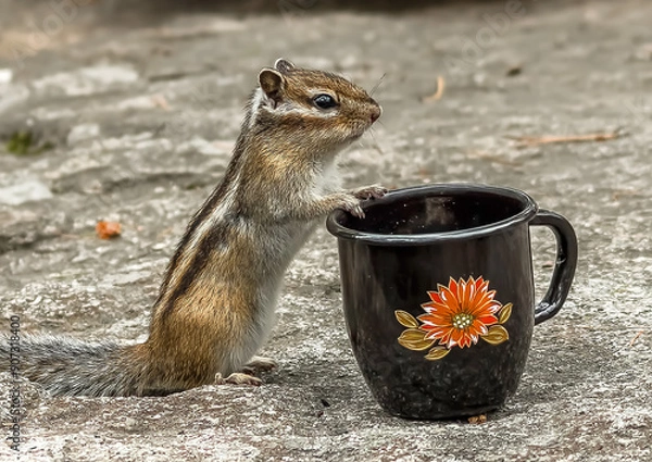 Obraz squirrel eating nut