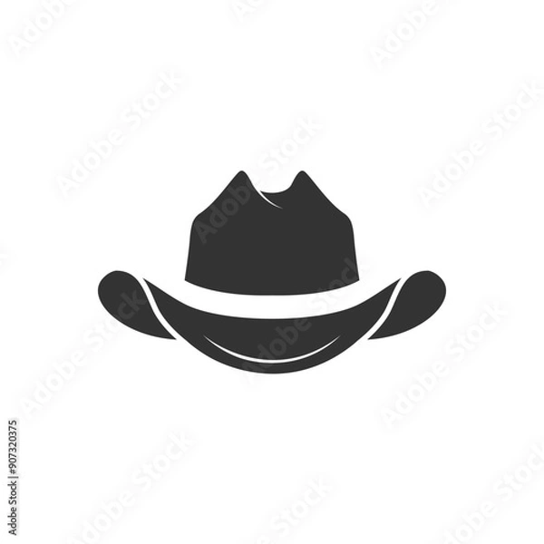 Obraz cowboy hat icon flat vector illustration