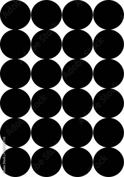 Fototapeta the pattern of the 1960s. vector illustration. circles. black