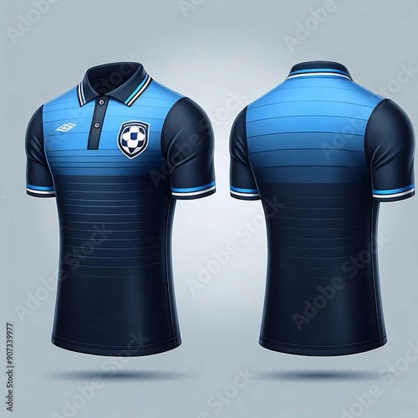 Obraz Sports polo collar t-shirt jersey design vector template, Cricket jersey concept with front and back view for Soccer, Football, Tennis and badminton uniform. genrerative ai
