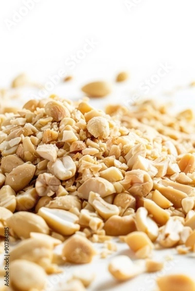 Fototapeta A compact pile of peanuts sitting on a table