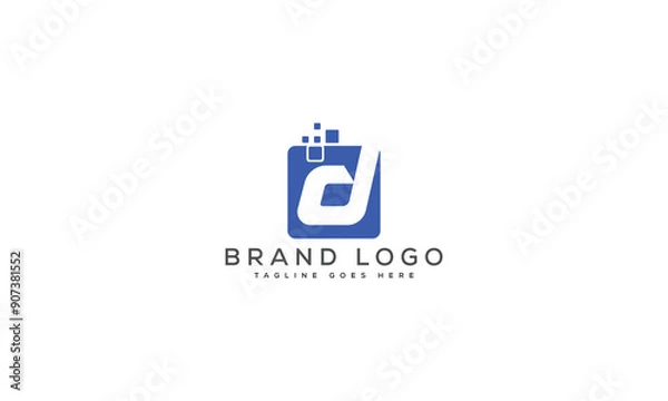 Fototapeta letter D logo design vector template design for brand.