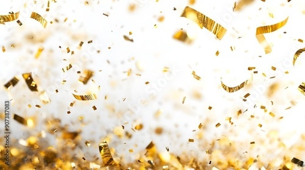 Obraz gold ribbin confetti background
