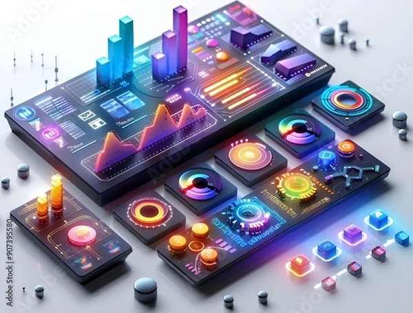 Obraz A Group of Modern Electronic Devices