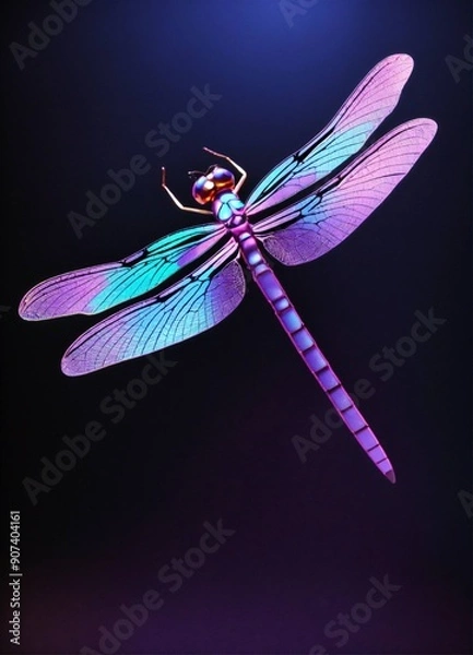 Obraz dragonfly on a pink background