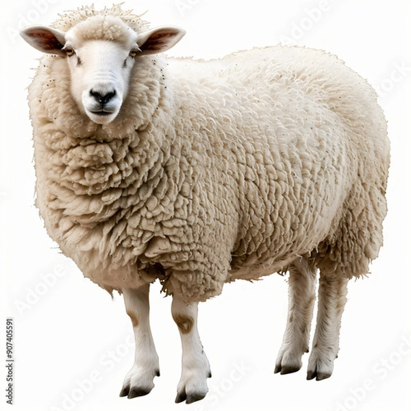 Obraz A fluffy sheep, transparent background