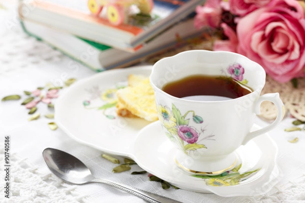 Obraz Antique tea cup on the table