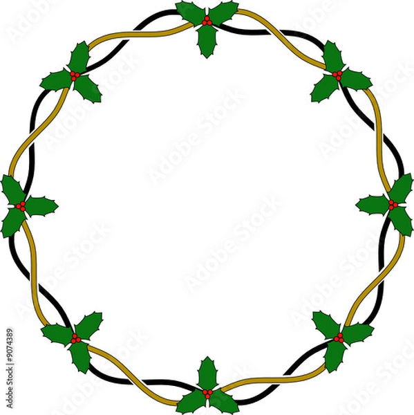 Fototapeta Celtic Holly Border Wreath