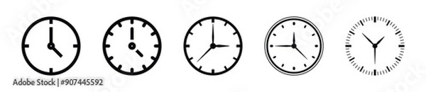 Fototapeta Time icon set. Time, watch, clock icon set - Vector