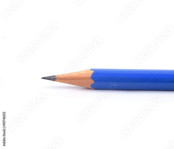 Obraz Blue pencil isolated on white background.