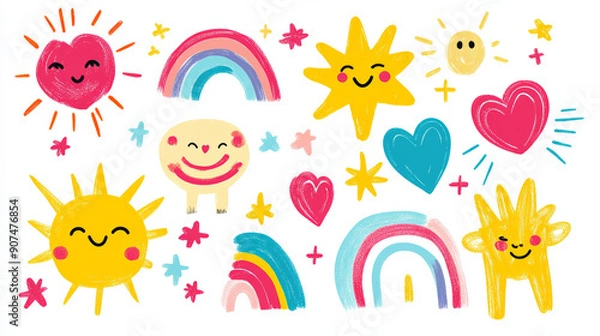 Fototapeta collection_of_colorful_playful_stickers