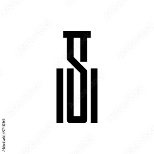 Obraz Simple letter S bottle logo