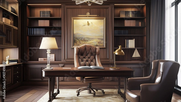 Fototapeta oil painting modern living room