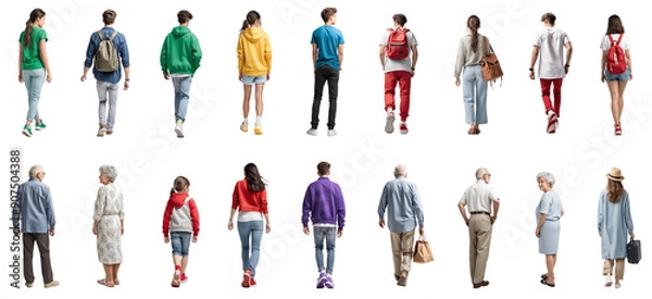 Obraz 後ろ姿の人々の切抜き素材集（背景透過）