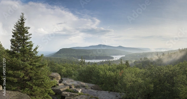 Obraz Catskill Mountain View z jeziorami północnymi/południowymi, Katterskill High Peak i Roundtop MTN