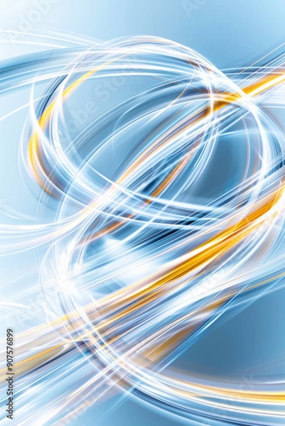 Fototapeta Technology Background,  A bold, abstract design showcases neon streaks of yellow and blue weaving around the central clear space. This striking background draws attention while