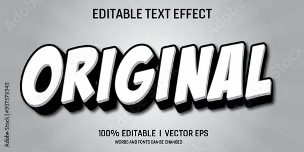 Obraz Editable original vector 3D text effect with modern style design