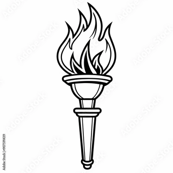 Fototapeta A fire torch art vector illustration
