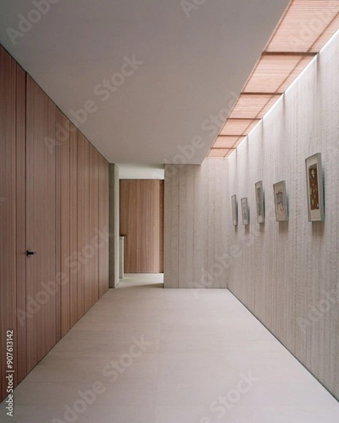 Obraz design modern corridor in a hotel room with generative ai