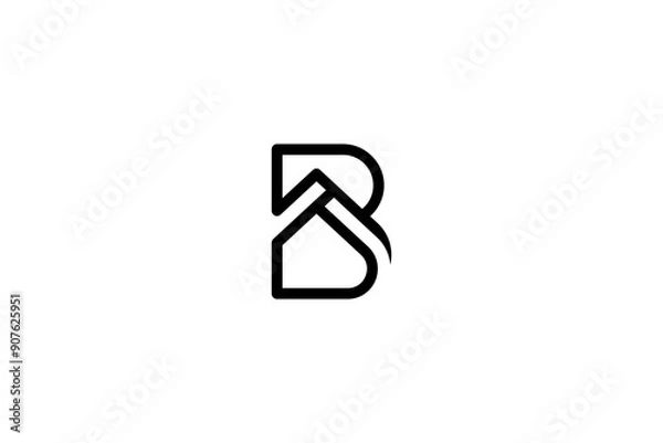 Obraz Letter BA or AB Logo Design Vector 