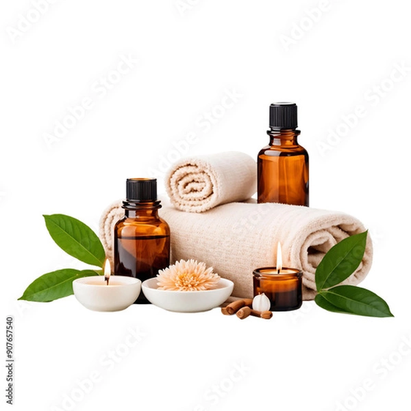 Obraz Relaxing Spa Set Isolated on Transparent Background