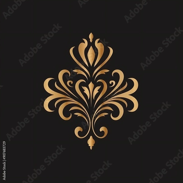Fototapeta "Flat elegant golden logo template tailored for brands seeking a stylish and minimalist design for a prestigious business image"
