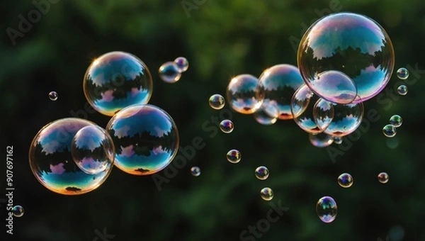 Fototapeta soap bubbles that fly up