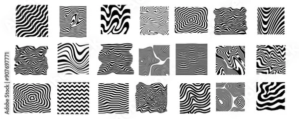 Obraz Abstract line waves  set