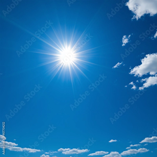 Obraz Bright hot sun shining in a clear blue sky