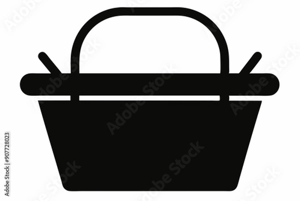 Obraz 
Picnic Basket Silhouette Vector, Blank Basket icon
