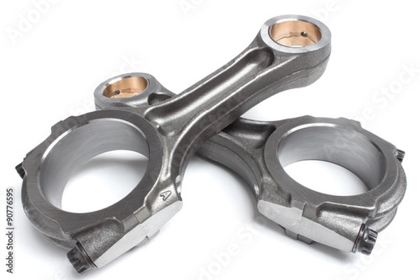 Obraz Two of the connecting rod on a white background
