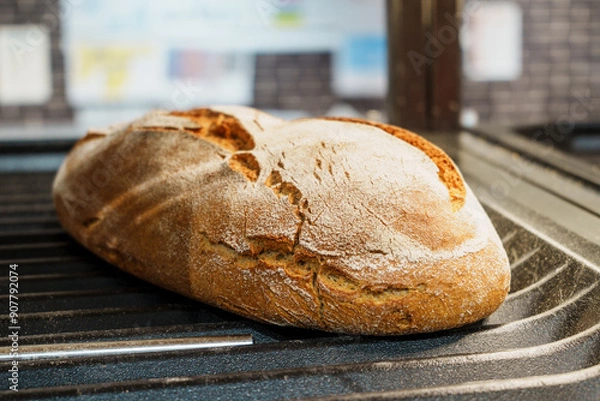 Obraz Freshly baked bread on a tray