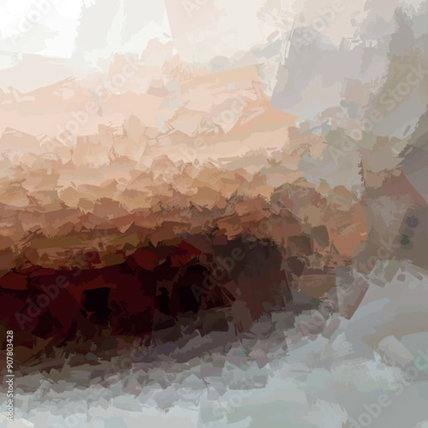 Fototapeta captivating interplay of textures and hues of dark brown to beige color tone abstract gradient multi brush stroke blended grunge layered shadow effect left