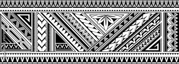 Obraz Polynesian style seamless tattoo