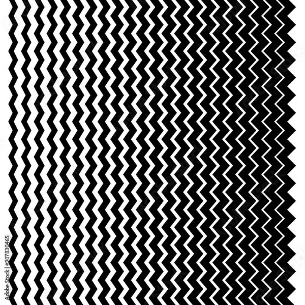 Fototapeta black and white seamless pattern grid metallic wire zig zag vertical  texture.