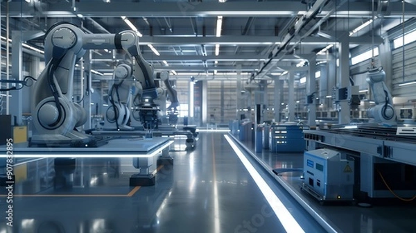 Obraz robotic factory of the future