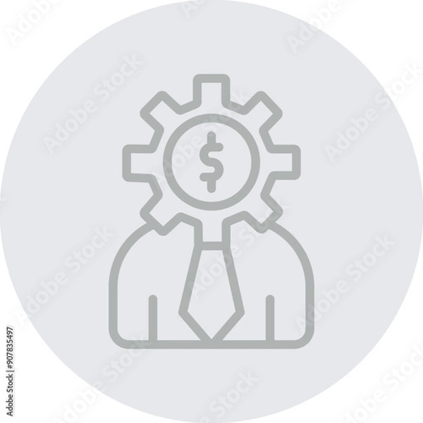 Fototapeta Manager Vector Line Grey Circle Grey