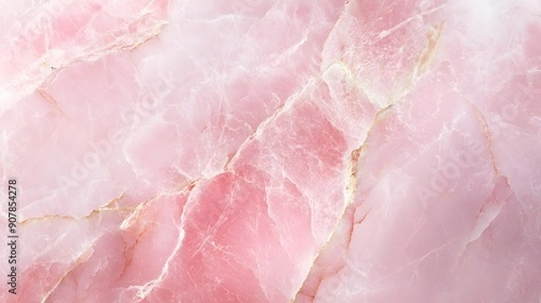 Fototapeta Pink marble texture, soft rose quartz veins, delicate pastel patterns, smooth polished surface, elegant stone background, gentle pink hues, subtle white streaks, luxurious material.