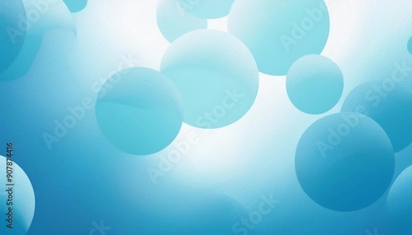 Obraz 白と水色の丸い3Dベクター壁紙