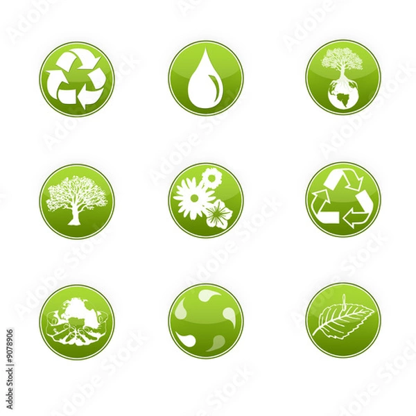 Fototapeta jeux icone bio vert