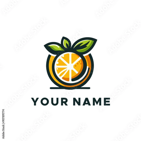 Fototapeta orange fruit logo vector